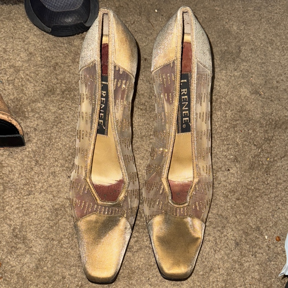 J.Renee Gold and Brown Heels women’s